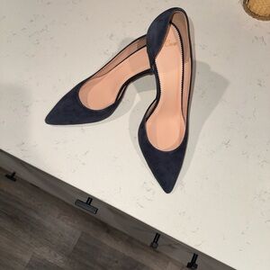 Elegant Blue Suede Heels
